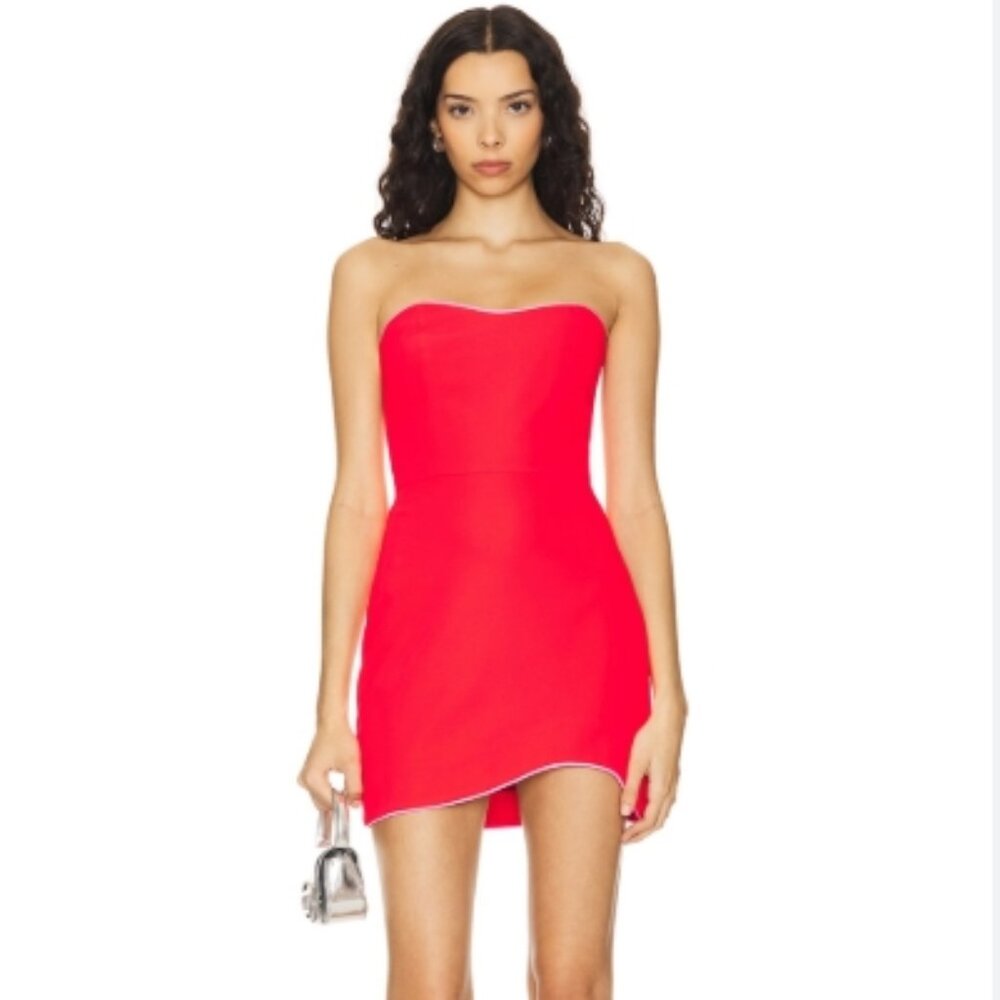 NWT Amanda Uprichard Adrienne Bandeau Crimson Minidress M $248